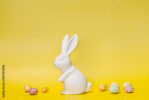 фотографія Easter rabbit with painted eggs