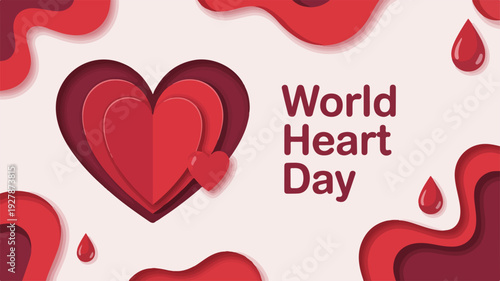 Red Heart Illustration for World Heart Day on White Background
