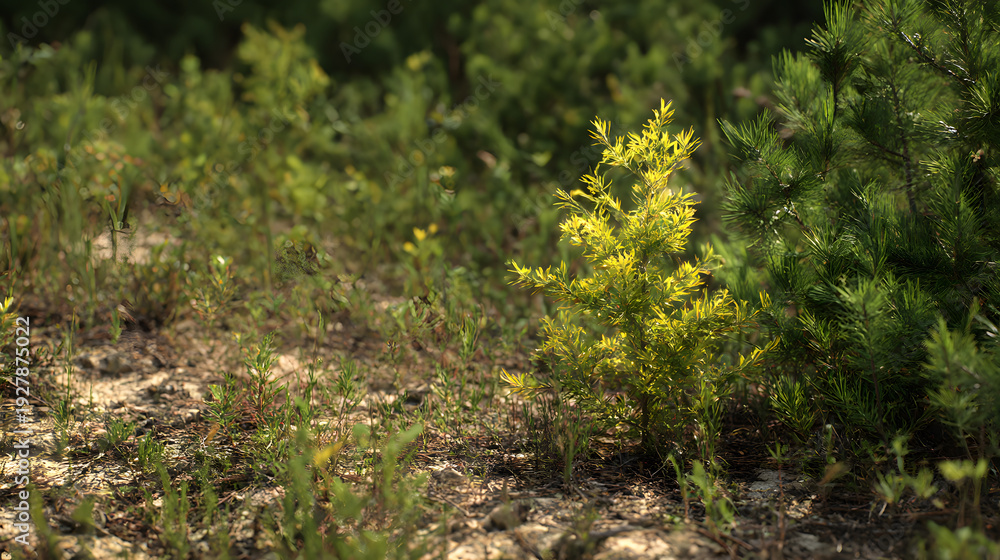 Fototapeta premium green grass in the forest