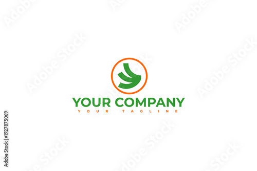 Free Download Modern Abstract Green Orange Logo Design | Customizable Branding Template for Business Identity - GFXLoad