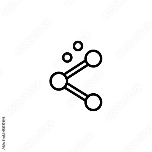 Molecular structure with atoms and bonds in simple design