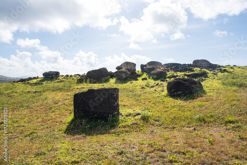 Ahu Vinapu, No. 2 Site's Pukao and Toppled Moai Statues, Easter Island, November 2025
