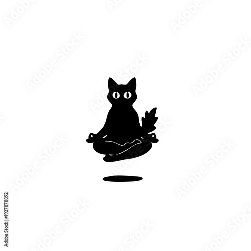 The classic "lotus" position, with its front paws resting on its knees in a Gyan Mudra (the thumb and index finger touching to form a circle).