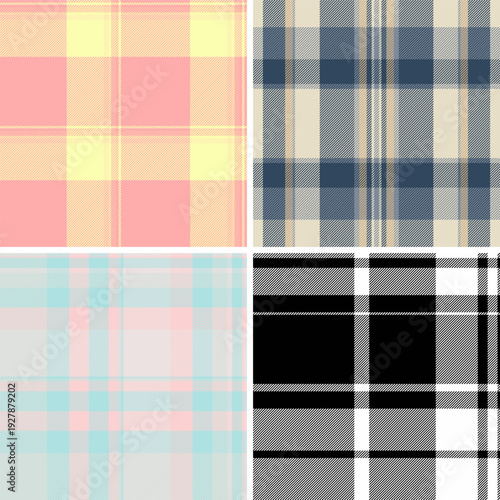 Festive plaid pattern bundle designed for Thanksgiving invitations. Tartan backgrounds add seasonal mood to messages. Vector output remains refined.