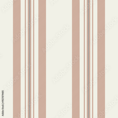 Lodern pattern stripe lines, page texture background fabric. Anternet seamless vertical vector textile in white and orange colors.