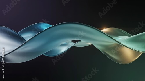 Wavy abstract shapes intertwining in a dark environment