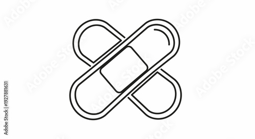 Medical Bandages Icon. First Aid, Injury Care, Healthcare Symbol. Vector Illustration