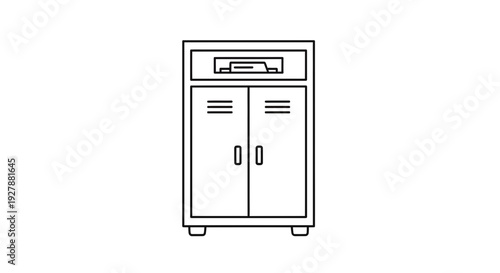 Medical Cabinet Icon Vector Illustration - Healthcare Storage Unit Symbol
