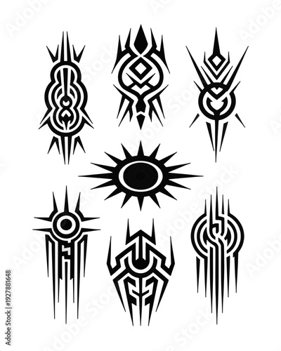 Tribal Tattoo Designs: An array of intricate tribal tattoo designs, each a unique expression of art and cultural heritage, perfect for body art inspiration and creative projects.