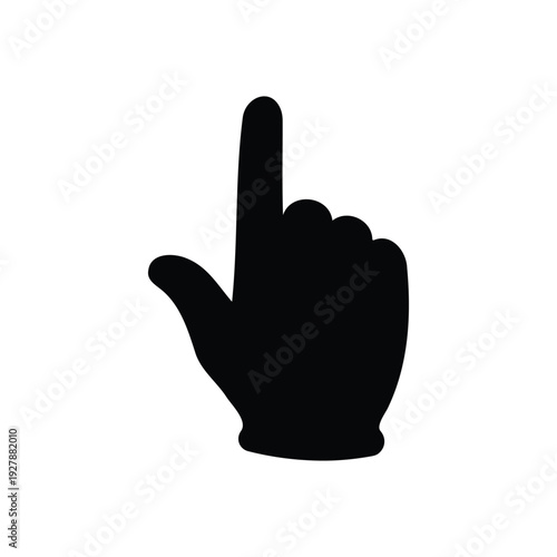 Glove with index finger raised silhouette icon vector flat design.