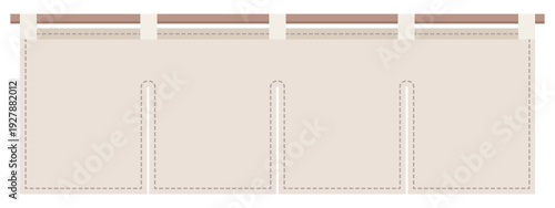 縁取りステッチがおしゃれな和風4巾のれんのベクターイラスト