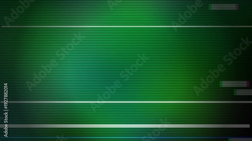 Abstract green background with horizontal lines and subtle light effects.