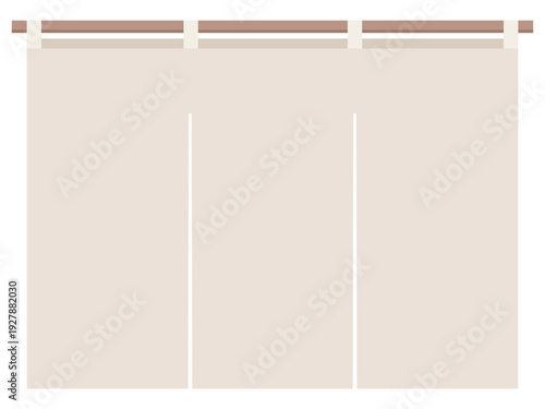 和食店やショップの入り口に使えるシンプルな3巾のれんイラスト