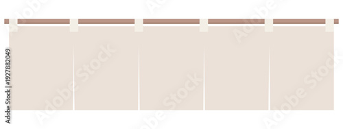 広い間口を演出する5巾のワイドなのれん（暖簾）イラスト素材