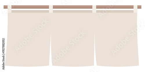 飲食店やショップの入り口に最適な生成り色の3巾のれんイラスト