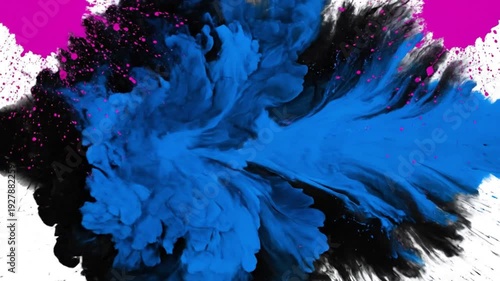 Black ink splatter on white background for creative design projects