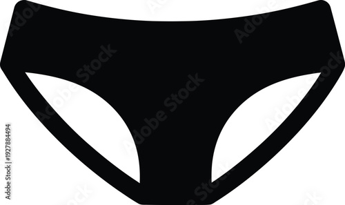 Black Icon of Women's Underwear, Minimalist Design