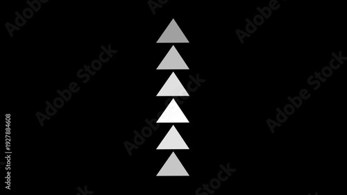 Gradient gray triangles ascending vertically in sequence