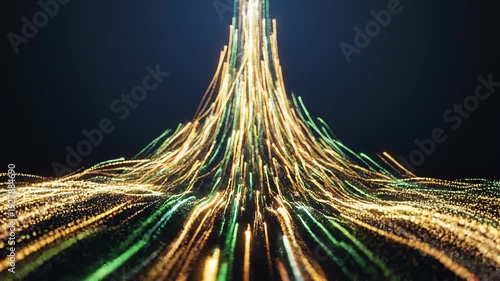 Vibrant light trails converging at a central point