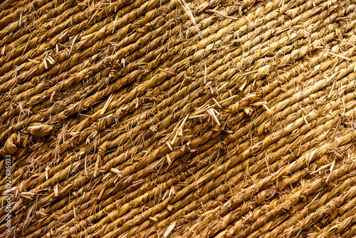 Braided straw rope texture background