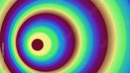Colorful abstract animation of concentric circles expanding outwards, vibrant and dynamic.