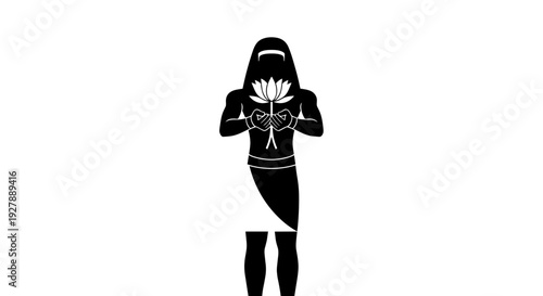 Woman Practicing Karate with White Background.