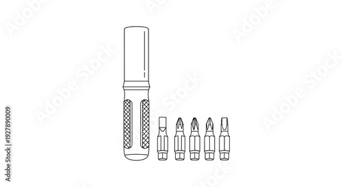 Electric Drill Bits and Chuck Closeup.