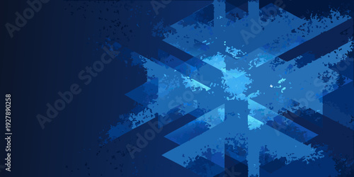 Abstract geometric background with a vibrant blue and dark navy color scheme