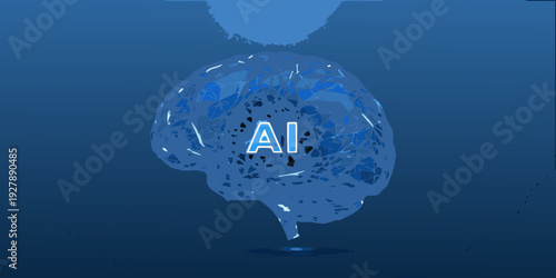 An artistic rendering of a human brain with ai prominently displayed