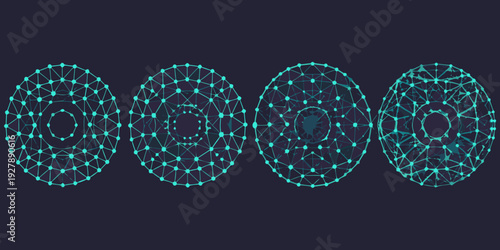 Abstract geometric shapes evolving from circles to elongated forms