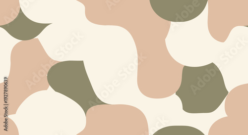 Abstract organic pattern with flowing shapes in muted earthy tones, creating a modern and calming visual texture.