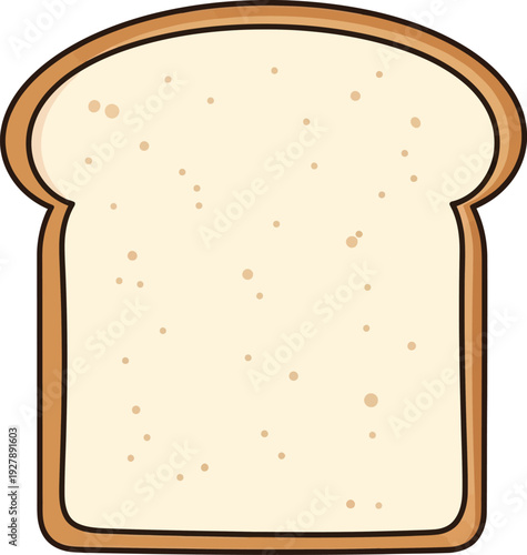 Single slice of white bread with brown crust and spots