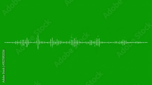 Dynamic sound wave pattern on green background for music or tech projects