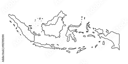Outline vector map graphic of an archipelago, depicting its geographic shape on a clean white background for educational use.