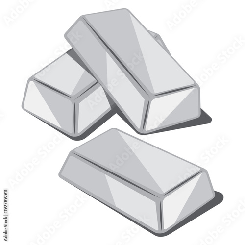 titanium ingot bar vector drawing.