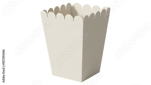 8) Empty popcorn box mockup isolated on white background