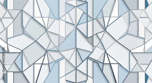 Geometric pattern of white and blue triangular shapes.