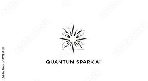 Abstract Quantum Spark AI Logo Design with Stylized Star Icon