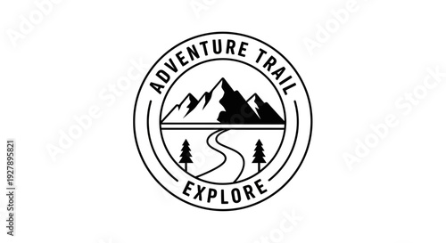 Adventure Trail Explore Mountain Logo Design