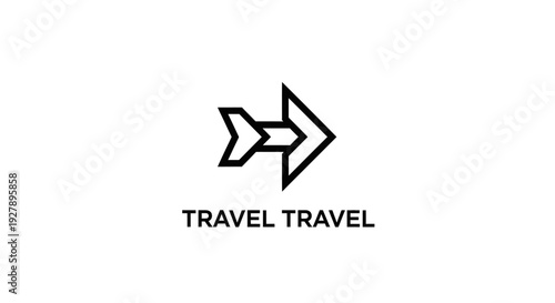 Abstract travel arrow logo design concept for journey and direction