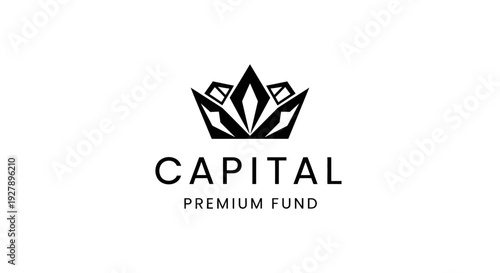 Capital Premium Fund Logo with Geometric Crown Design for Finance and Investment