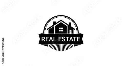 Classic Real Estate House Logo Emblem for Property Business Branding and Marketing