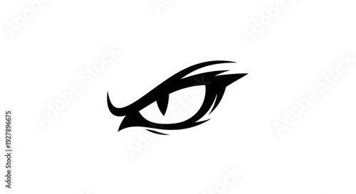 Dynamic Black Stylized Eye Vector Illustration with Predatory Gaze