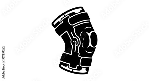 Knee Brace Icon Symbol - Medical Healthcare Support Equipment