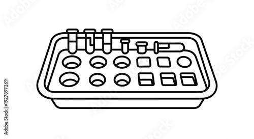 Laboratory Test Tube Rack with Samples - Medical Research Icon
