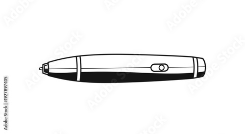 Medical Pen Icon - Black and White Line Art Illustration