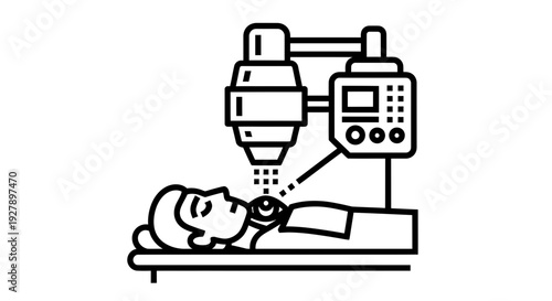 Medical Ultrasound Scan Icon: Patient Undergoing Diagnostic Procedure