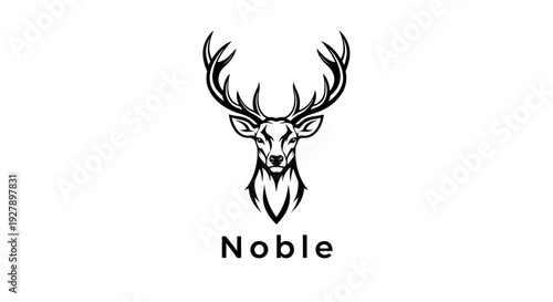 Noble Deer Head Logo Design with Majestic Antlers