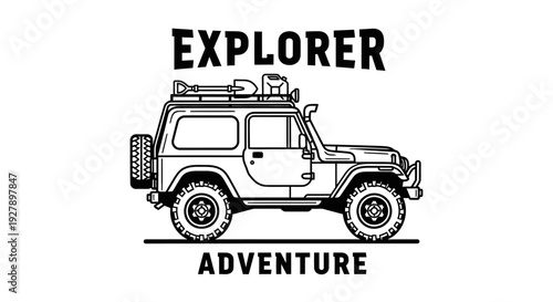 Off-Road SUV Explorer Adventure Vector Illustration