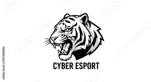 Roaring Tiger Head Esport Logo Design for Gaming Team